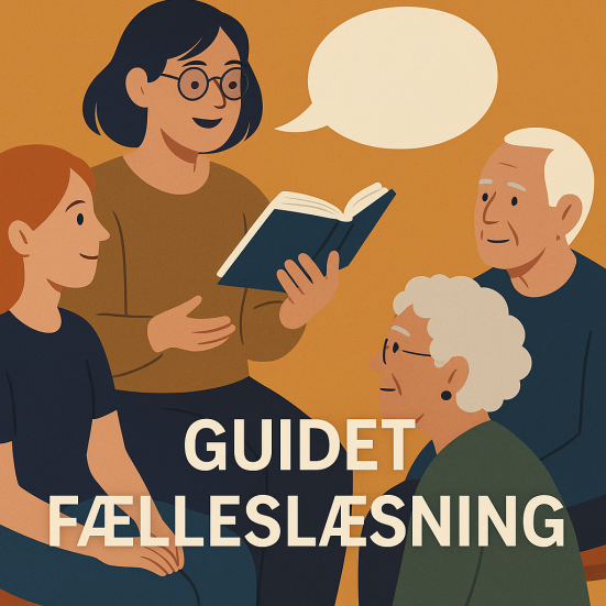 Guidet fælleslæsning. AI genereret billede.