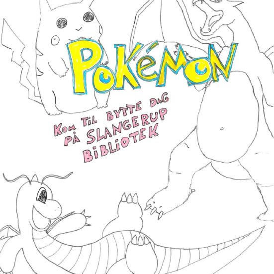 Tegnede Pokémon-figurer