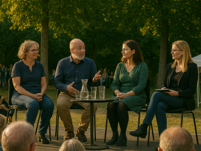 Markedsscenen. AI genereret billede.