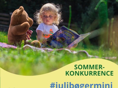 Pige læser bog for sin bamse