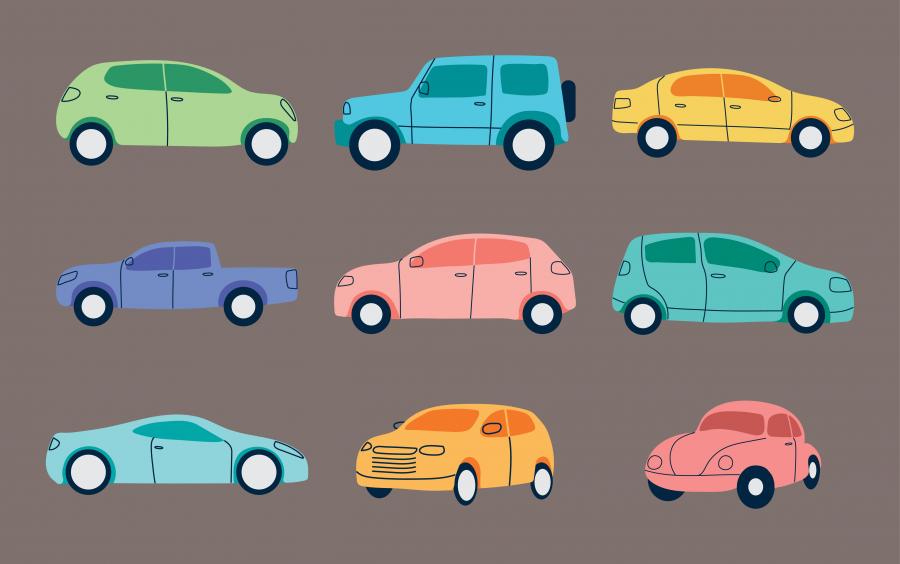 Illustration af biler